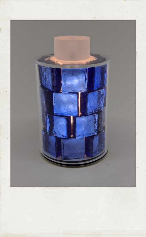 Flacon Pâte de Verre Bleu profond